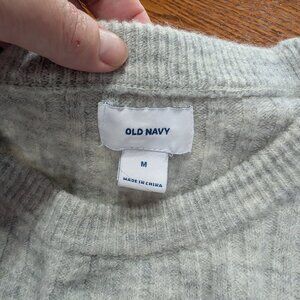 Old Navy Sweater, Junior Size M, Light Grey, Heather Grey, Long Sleeved